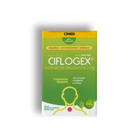 Ciflogex Menta & Limão - 12 Unidades - Pastilha