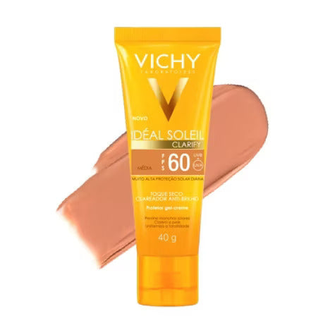 Protetor Solar Vichy Ideal Soleil Clarify Médio, Fps 60 Com 40G