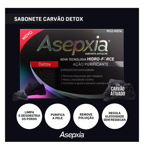 Sabonete Asepxia Detox Pele Mista A Oleosa Barra Com 80G