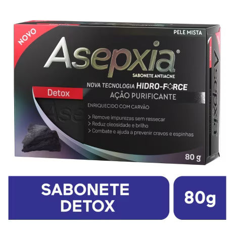 Sabonete Asepxia Detox Pele Mista A Oleosa Barra Com 80G