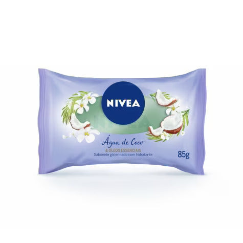 Sabonete Glicerinado Nivea Água De Coco E Óleos Essenciais, Barra, 1 Unidade Com 85G