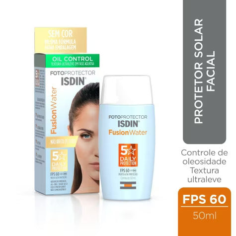 Protetor Solar Facial Isdin Fusion Water Fps 60+ Com 50Ml