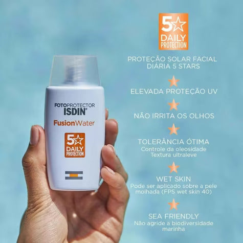Protetor Solar Facial Isdin Fusion Water Fps 60+ Com 50Ml