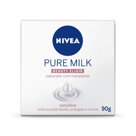 Sabonete Nivea Pure Milk Sensitive Barra, 1 Unidade Com 90G