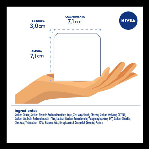 Sabonete Nivea Pure Milk Sensitive Barra, 1 Unidade Com 90G