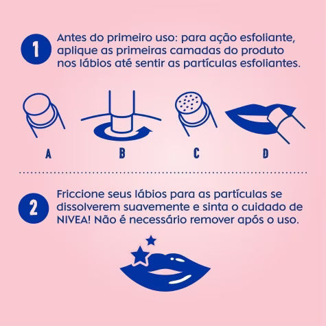 Nivea Balsamo Esfoliante Labial Rosa Mosqueta 4.8G