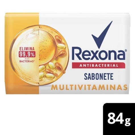 Sabonete Corporal Rexona Antibacterial Multivitaminas, Barra, 1 Unidade Com 84G