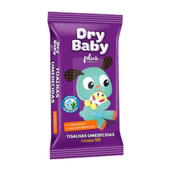 Toalha Umedecida Dry Baby Plus   50 Unidades