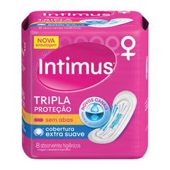 Absorvente Intimus Gel Tripla Proteção  Sem Abas - Cobertura Suave - 8 Unidades