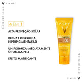 Protetor Solar Vichy Ideal Soleil Clarify Médio, Fps 60 Com 40G