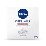 Sabonete Nivea Pure Milk Sensitive Barra, 1 Unidade Com 90G