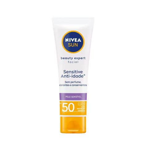 Protetor Solar Facial Nivea Sun Pele Sensível Fps 50, Loção Com 50G
