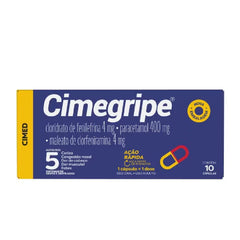 Cimegripe  400mg + 4mg + 4mg - 10 Unidades - Cápsula