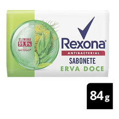 Sabonete Corporal Rexona Antibacterial Erva-Doce, Barra, 1 Unidade Com 84G