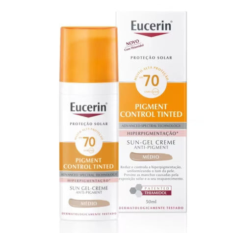 Protetor Solar Facial Eucerin Pigment Control Tinted Fps 70, Médio Com 50Ml