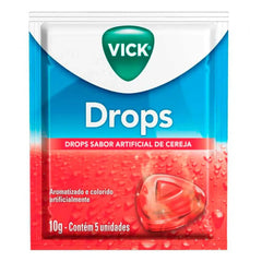 Vick Drops  Sabor Cereja Pastilha 5 Unidades